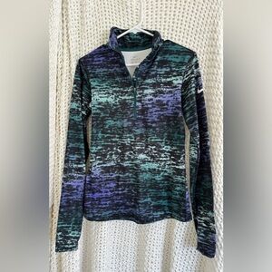 Nike Women’s Teal & Purple Half-Zip Long Sleeve Athletic Top